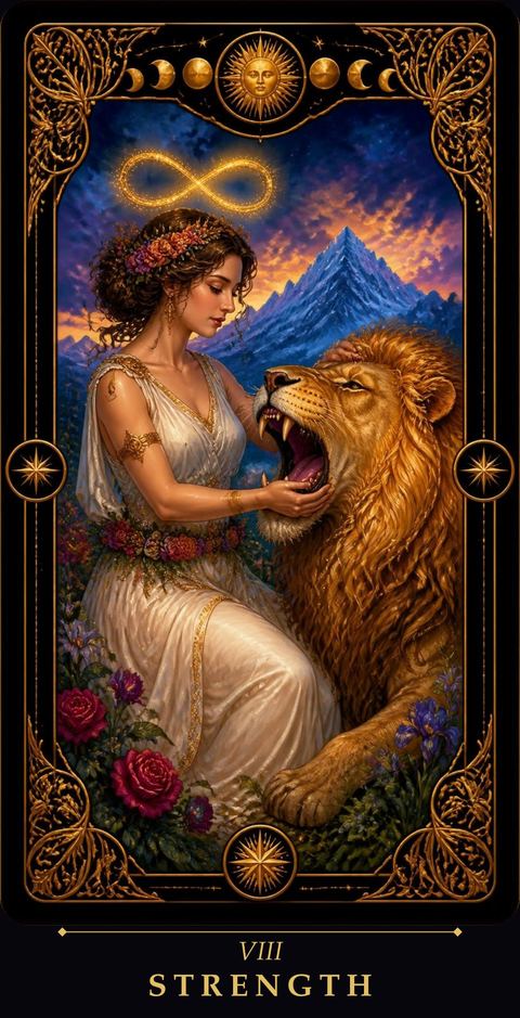 Strength tarot card
