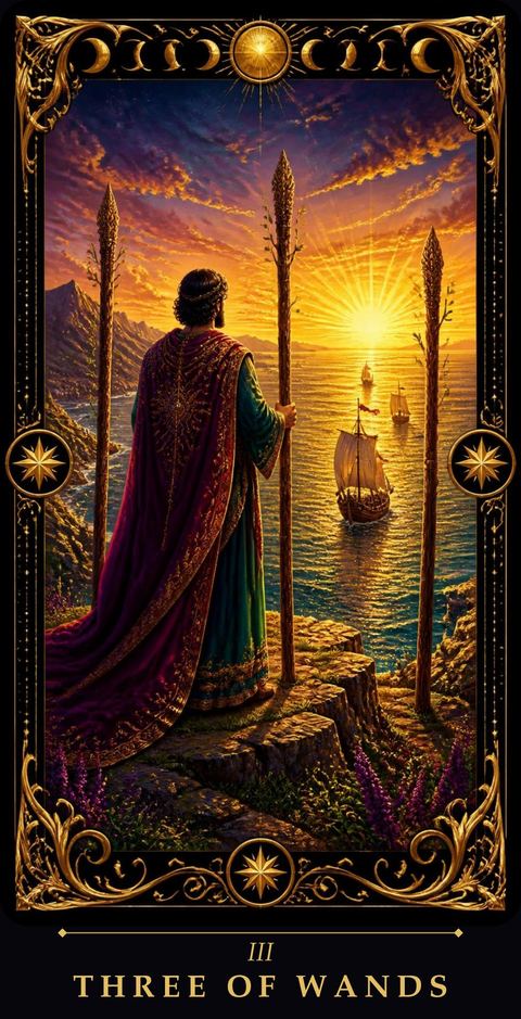 Three of Wands tarot card
